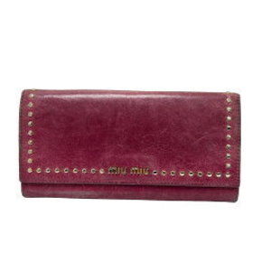 Miu Miu long Wallet studs hearts pink leather